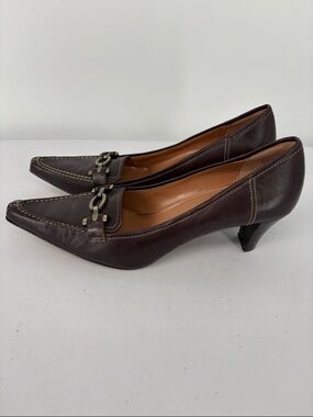 🦕 Circa Joan & David Brown Leather MidHeel Loafers